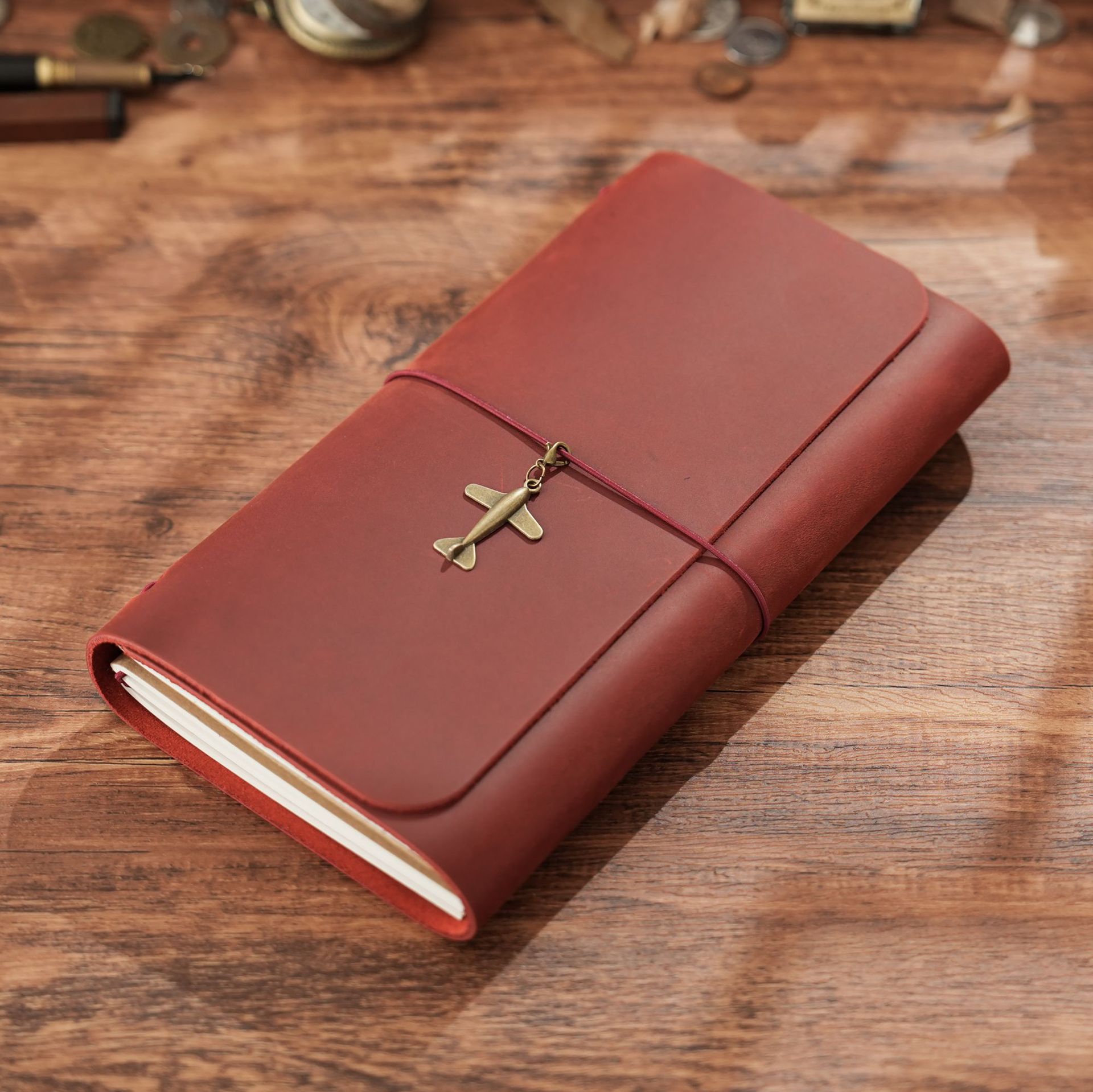 Vintage Leather Journal Notebook - Nouveauté : Carnet de voyage triple