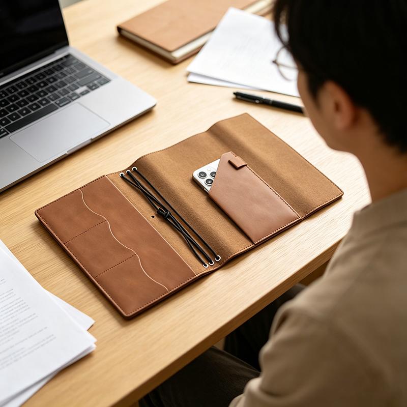 Vintage Leather Journal Notebook - Organiseur de carnet rechargeable compact en