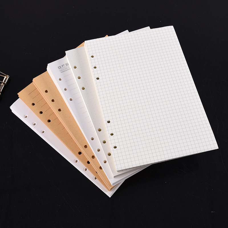 A5 Spiral Dotted Grid Notebook - A5 A6 A7 noir artisanat blanc