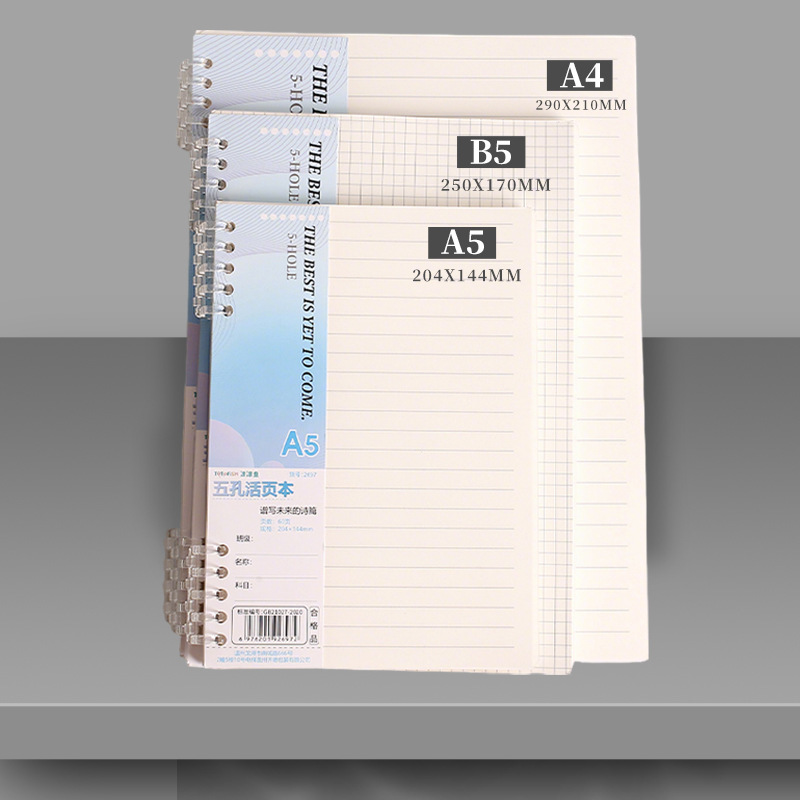 A5 Spiral Dotted Grid Notebook - Recharges pour cahier à feuilles mobiles