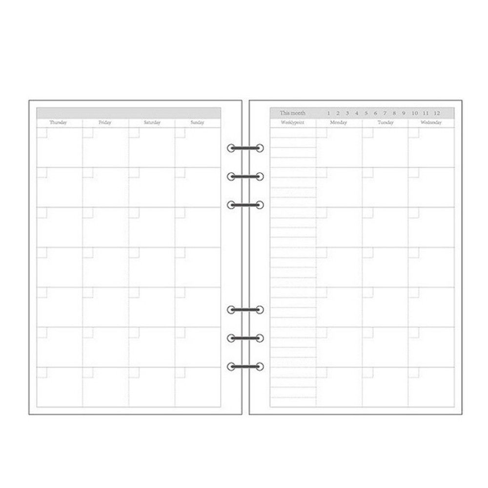 A5 Spiral Dotted Grid Notebook - Planificateur Quotidien en Grille, 45 Feuilles,