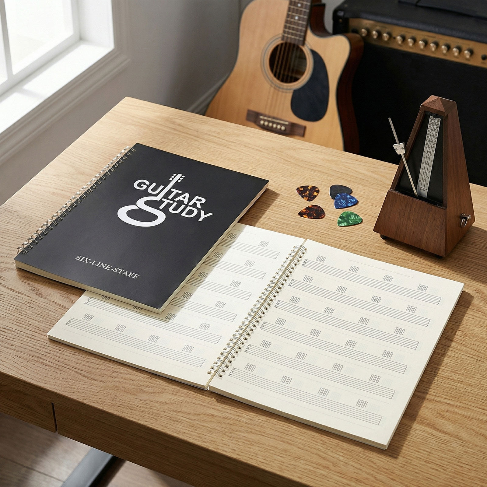 2 carnets de notes pour guitar - Blank Sheet Music Notebook avis et prix