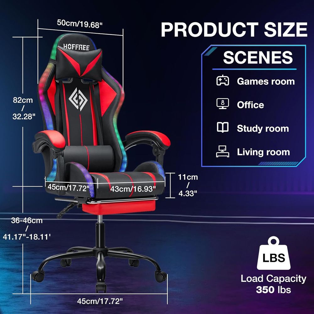Chaise de jeu RGB avec haut-pa - Music avis et prix
