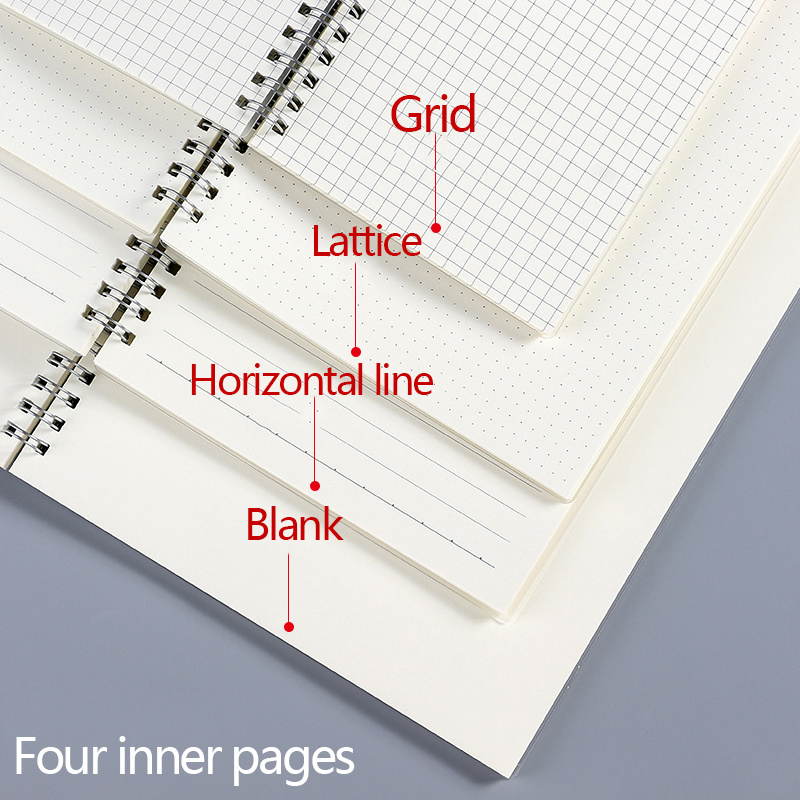 A5 A6 B5 spirale livre bobine  - A5 Spiral Dotted Grid Notebook avis et prix