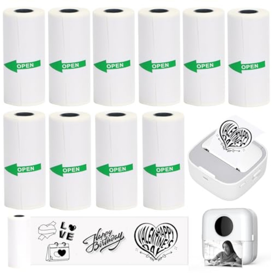 10 rouleaux de papier autocoll - Mini Pocket Thermal Printer Paper Roll avis et prix