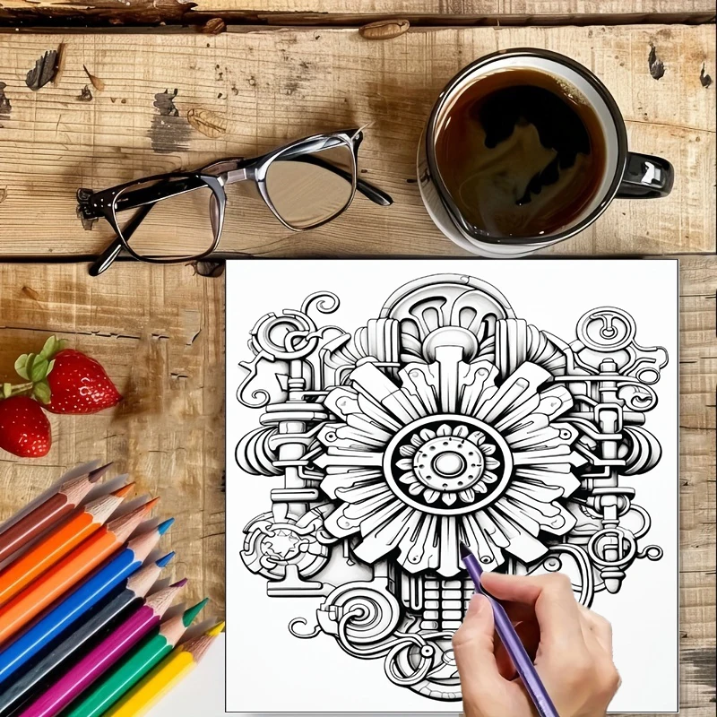 Livre de coloriage Steampunk F - Adult Coloring Book Stress Relief avis et prix
