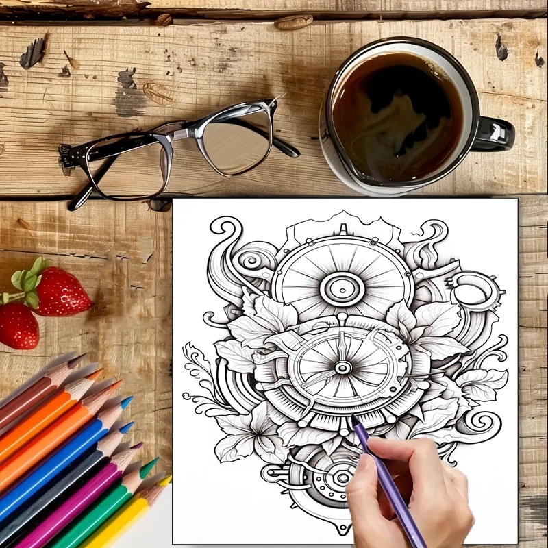 Livre de coloriage Steampunk F - Adult Coloring Book Stress Relief avis et prix