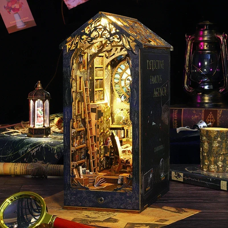 Kit de miniatures rétro en boi - Diy Wooden Book Nook Kit Shelf Insert avis et prix